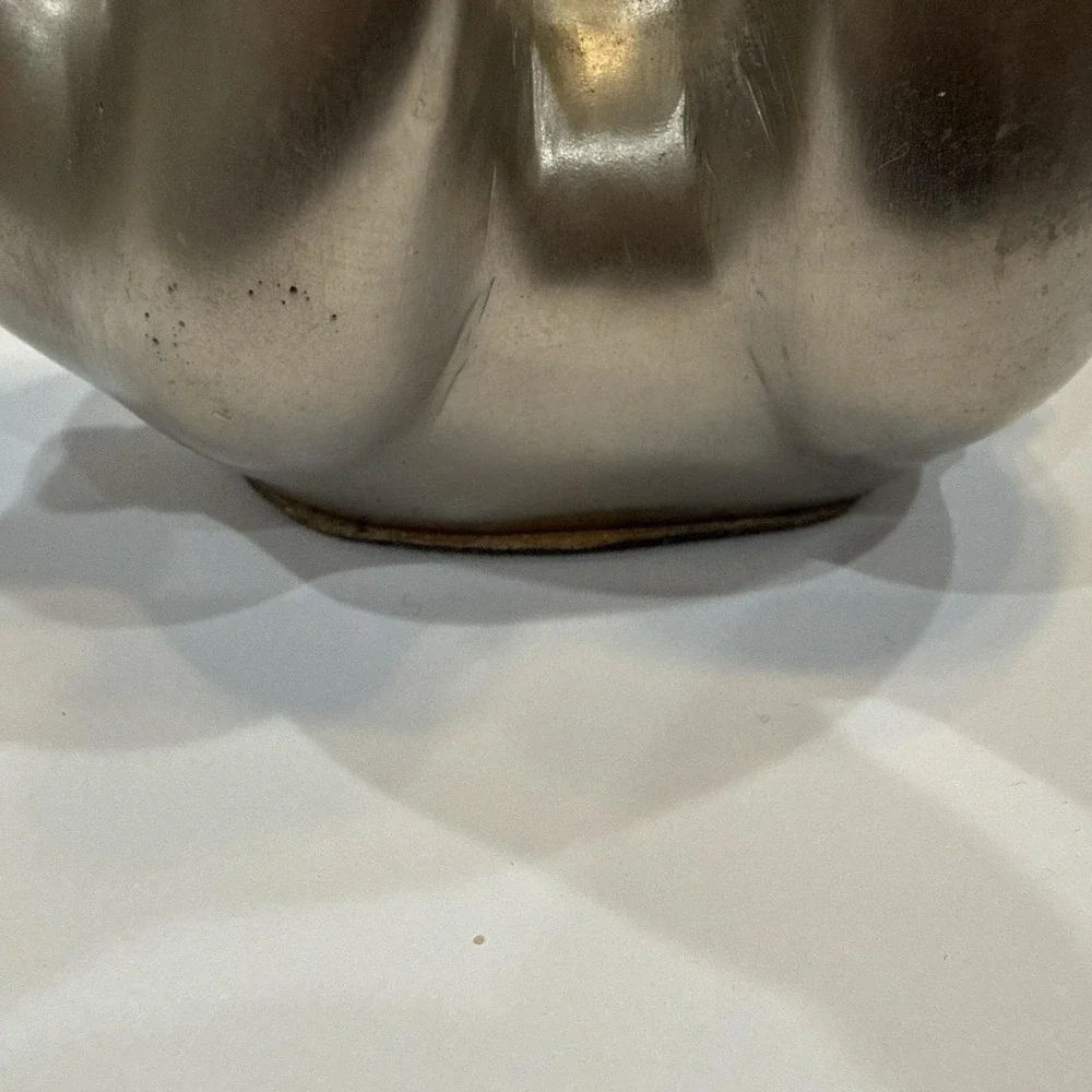 Vtg Restoration Hardware Candle Holder Polar Bear Silver Tone Holiday Winter